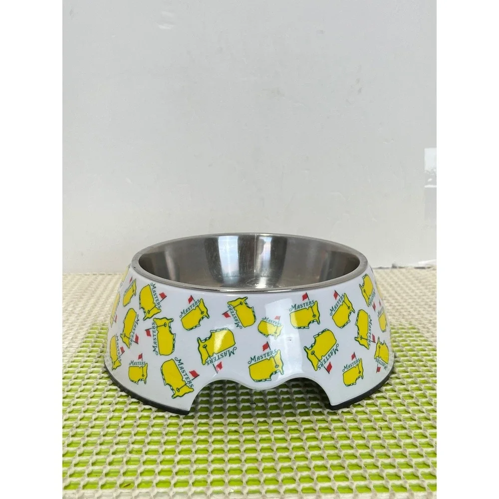The Masters Tournament Pet Bowl Stainless Steel Melamine